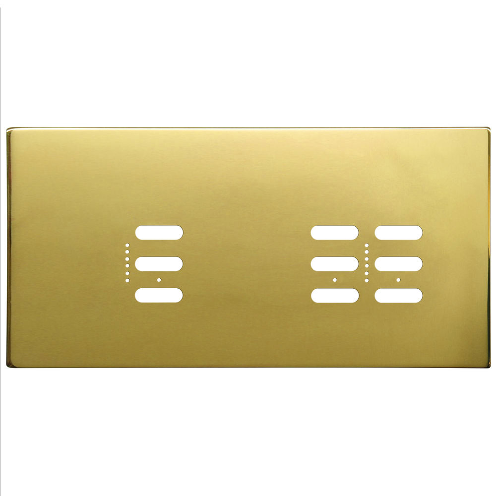 Wise Fusion Plate 3 Gang Plate Polished Brass