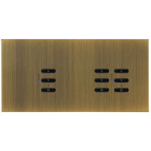Wise Fusion Smart Dimmer Master Wired 3 Gang 240V Antique Brass 1 x 250W, 2 x 250W