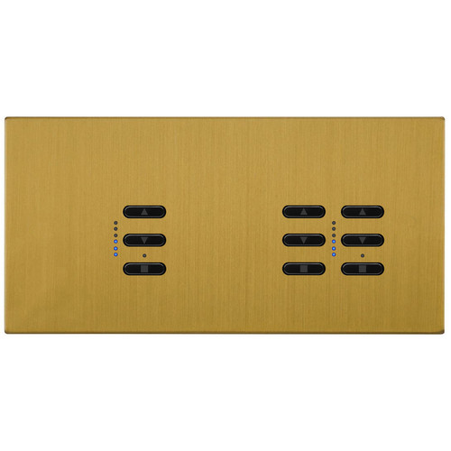 Wise Fusion Smart Dimmer Master Wired 3 Gang 240V Satin Brass 1 x 250W, 2 x 250W