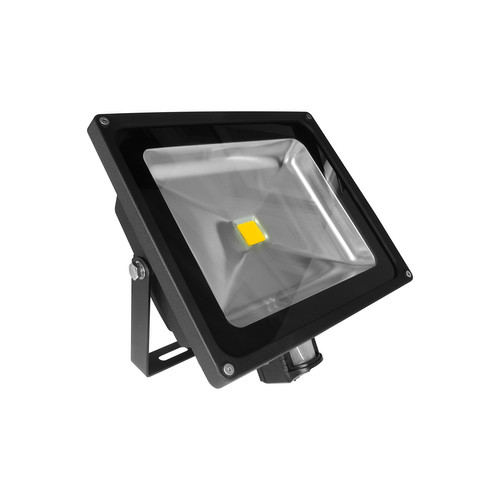LED PIR Black Floodlight 240V 30W 3000K Warm White