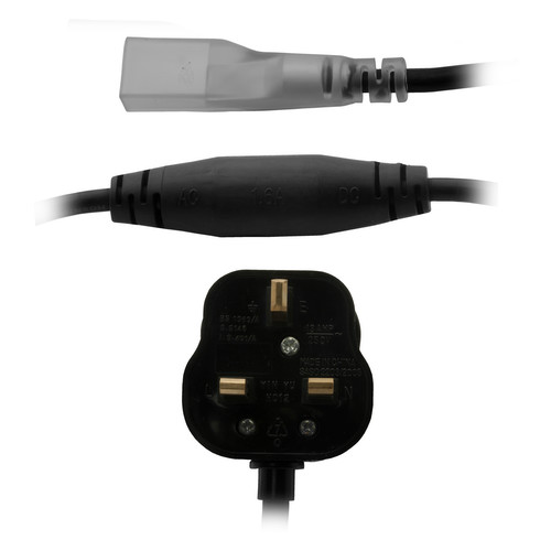 LED Tube 240V Power Cord Black 1.5m