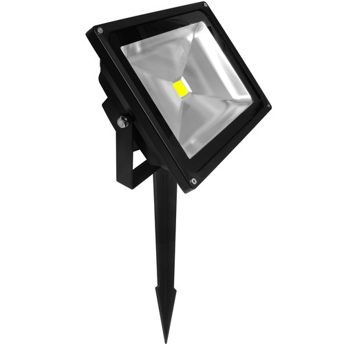 LED Black Floodlight Spike 240V 50W (=500W) 4000K Cool White