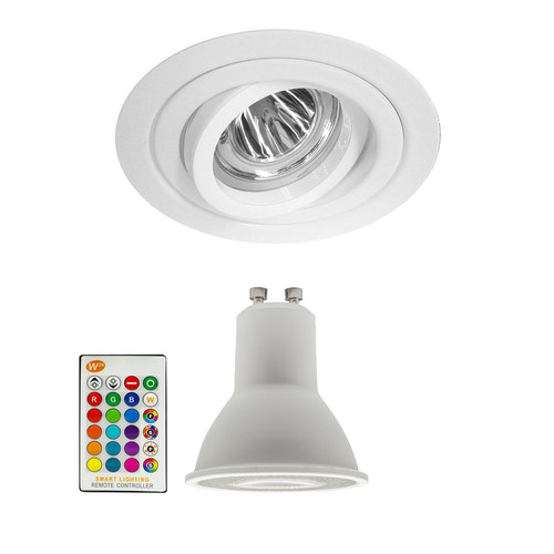 Happy Rock 'n' Roll Adjustable Downlight 5W 240V White RGB + 3000K Warm White