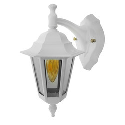 Lantern Down Outdoor Garden Wall Light 240V 30W White