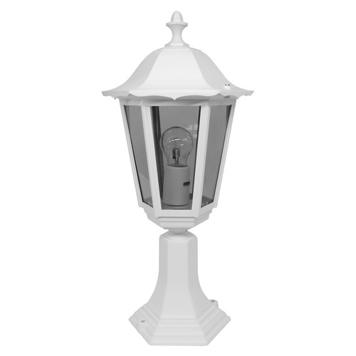 Lantern Outdoor Garden Pedestal Light 240V 100W White