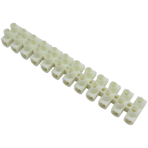 12-Way Terminal Strip Connector 15A White Nylon PA