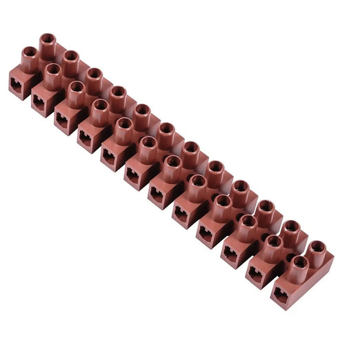 12-Way Terminal Strip Connector 15A Brown PA66 Nylon