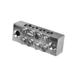 4-Way Double Pole Earth Terminal Block Brass 1 x 25mm² 3 x 16mm² Conductor