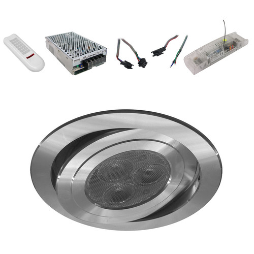Contour Round RGB 350mA Master 1 9W Brushed Aluminium