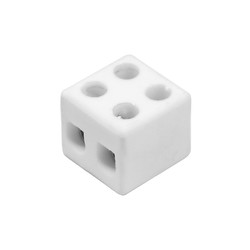 Porcelain 2-Way Terminal Connector Block White 5A
