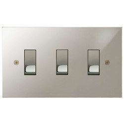 Horizon Square Rocker Switch 3 gang 20 amp 2 way Polished Nickel