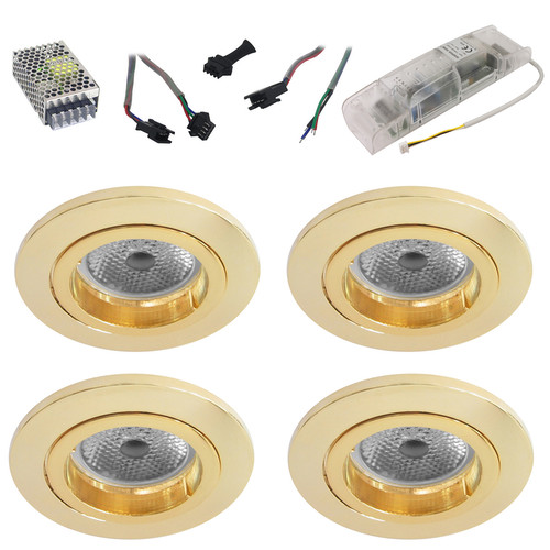 Contract Fixed RGB Slave 4 Polished Brass 16W