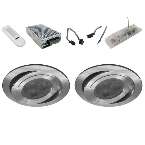 Contour Round RGB 350mA Master 18W Brushed Aluminium