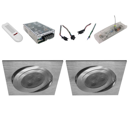 Contour Square RGB 350mA Master 18W Brushed Aluminium