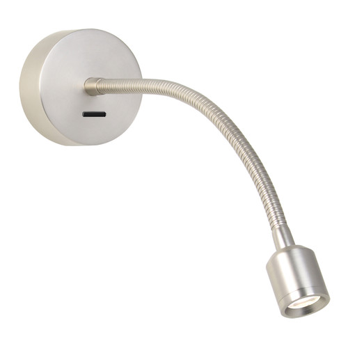 Fosso LED Switched Reading Wall Light 240V Matt Nickel 2.5W