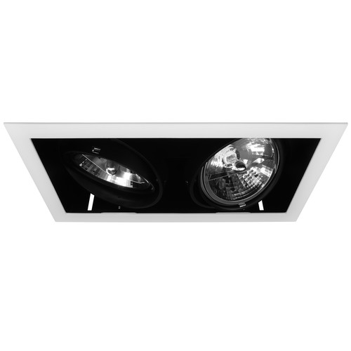 Double Downlight QR111 12V 2 x 75W White / Black
