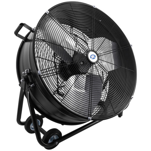 High-Velocity Adjustable Cooling Drum Fan with Wheels Black 24” (61 cm)