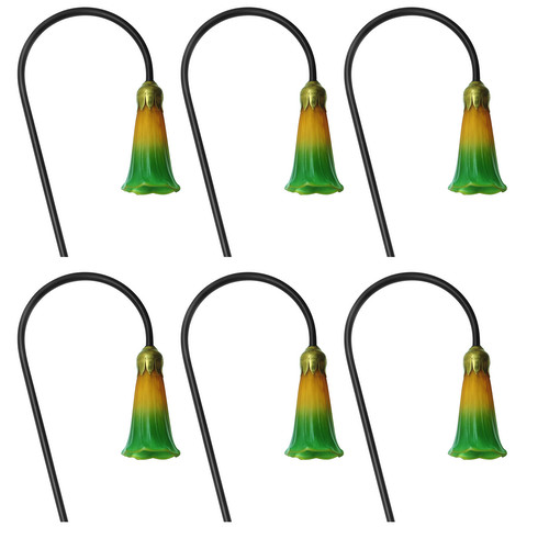 Tulipo Spike incl Transformer 12V Black (Amber / Green Glass) 6 x 20W