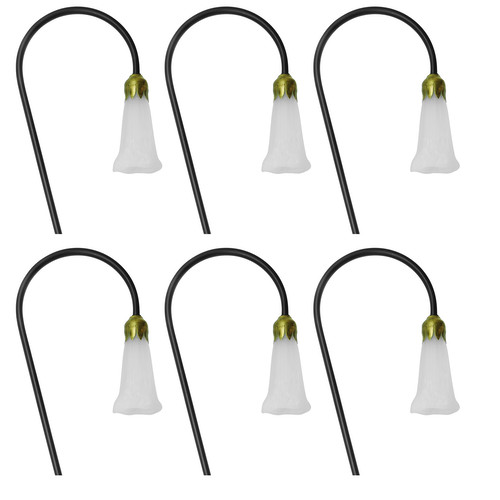 Tulipo Spike incl Transformer 12V Black (Opal Glass) 6 x 20W