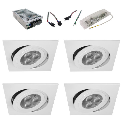 Contour Square RGB 350mA Slave 4 9W White