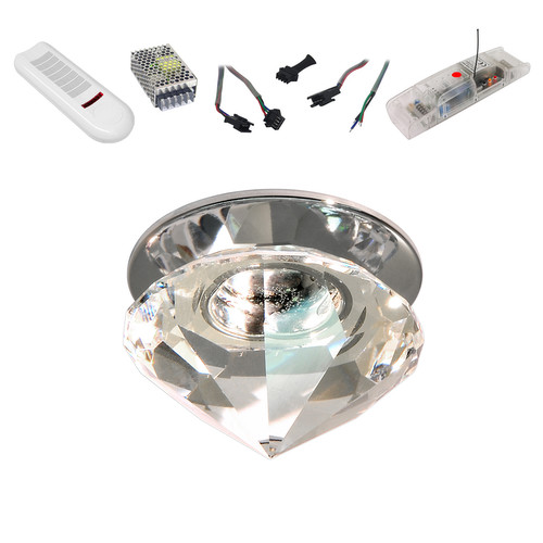 Crystal Ice Button RGB 350mA Master 1 3W Chrome