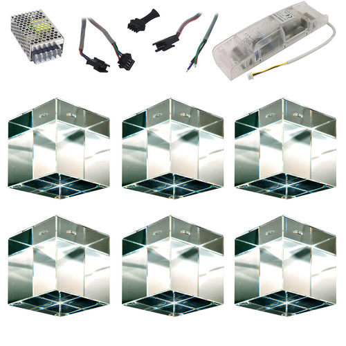 Crystal Ice Cube RGB 350mA Slave 6 18W Chrome