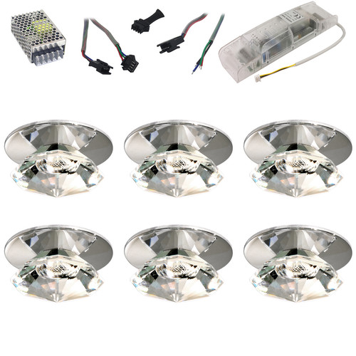 Crystal Icestar Small RGB 350mA Slave 6 18W Chrome