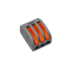 50 x Wago 3 Way Compact Terminal Connector Block Grey 3W | Mr