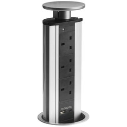 Pop-Up Socket - With USB-A+C 240V 13A Silver