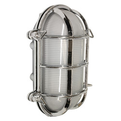 Nautilus  Bulkhead Outdoor Garden Wall Light Chrome 60W
