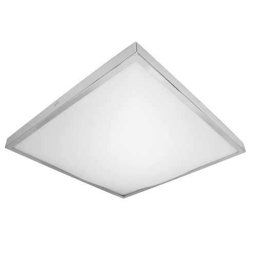 Slim Square 2D Flush Mount Ceiling Light 240V Chrome 28W
