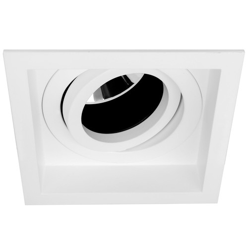 Rock 'n' Roll Square Adjustable Black Baffle Downlight GU10 240V 50W White