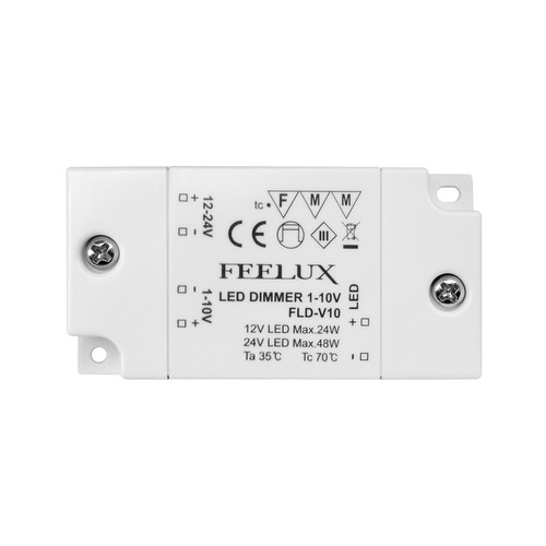 1-10V Dimmable Interface (Constant Voltage) White 12V-24V / 24W - 48W