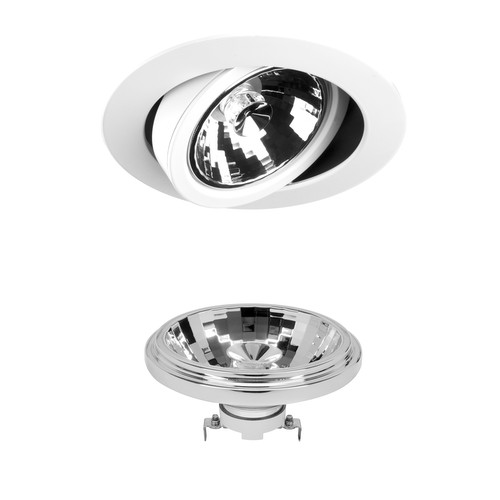 Glare Bar Downlight AR111 Reality LED & Driver 950lm Dimmable 3000K Warm White 24° White
