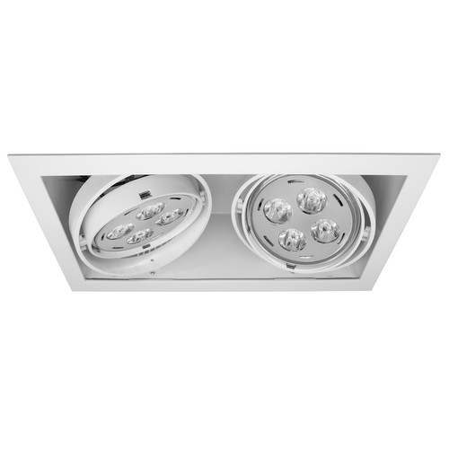 Double Downlighter LED & Driver 2 x 14W Dimmable Warm White (2700K) 45° White