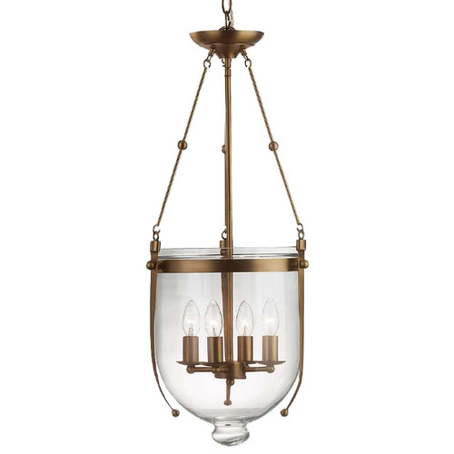 Bobby Pendant 240V Antique Brass 4 x 60W