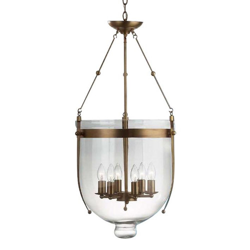 Bobby Pendant 240V Antique Brass 6 x 60W