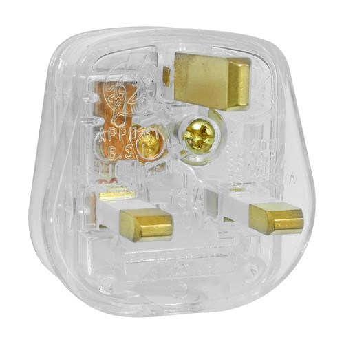 UK Mains Plug Clear 13A