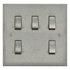 Horizon Square Rocker Switch 5 gang 20 amp 2 way Satin Stainless Steel