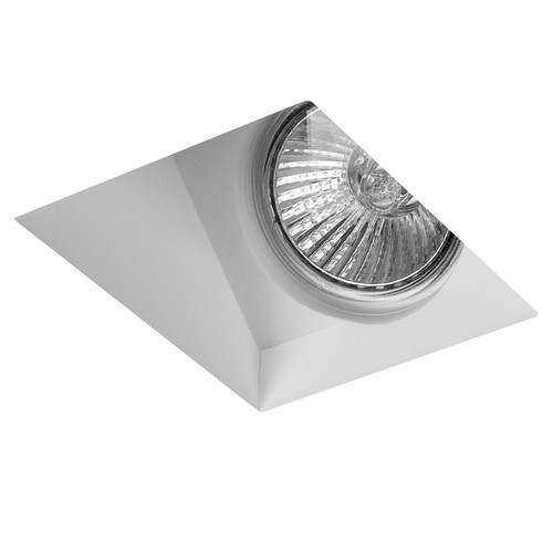 Blanco Plaster Trimless Square Downlight 45° GU10 240V White 50W