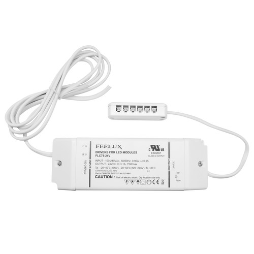 LED Driver Switching 12-Way Distributor + Power Cord 24V 75W 24V