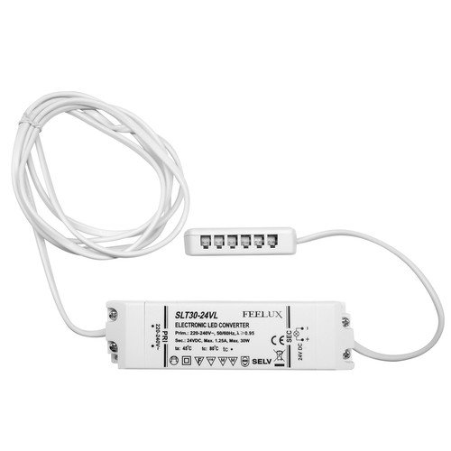 LED Driver Switching 12-Way Distributor + Power Cord 24V 30W 24V