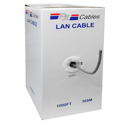 LAN CAT5E PVC UTP 4-Pair Unshielded Ethernet Cable – Grey (305m Box) Supports up to 1Gbps (100m)
