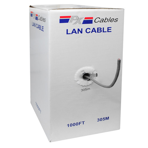 LAN CAT5E PVC UTP 4-Pair Unshielded Ethernet Cable – Grey (305m Box) Supports up to 1Gbps (100m)