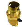 Switched Lamp Holder 13mm Brass BC / B22
