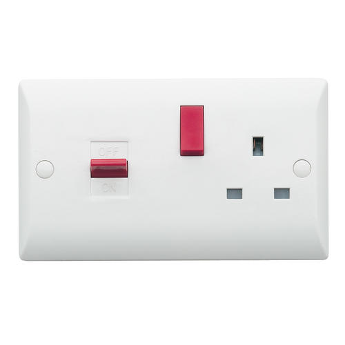 Cooker Switch 2 Gang Cooker Control Unit with 13A Socket