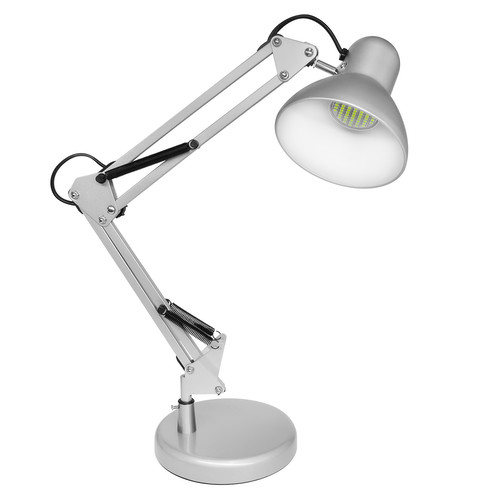 Angle Desk Lamp & LED GU10 240V Silver 5W