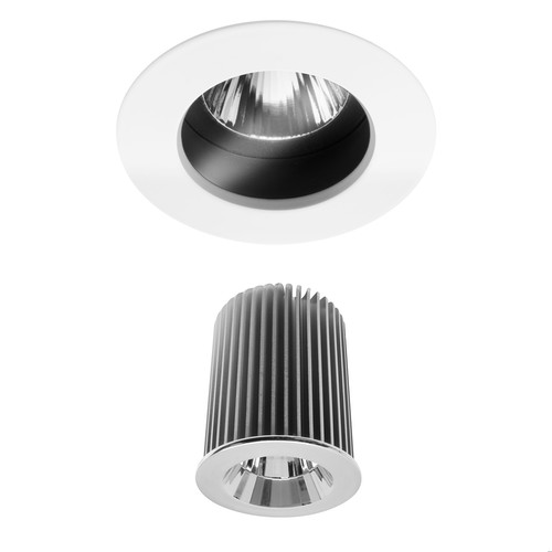 Elegant Fixed Downlight Clear IP54 Baffle Reality LED Module Warm White (2700K) 10W (=100W) 45°