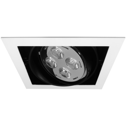 Single Downlighter LED & Driver 14W Dimmable Warm White (3000K) 45° White / Black
