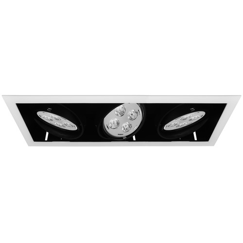Triple Downlighter LED & Driver 3 x 14W Dimmable Cool White (4000K) 24° White / Black